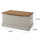 Wood Storage Trunk Ottoman Corona Gray