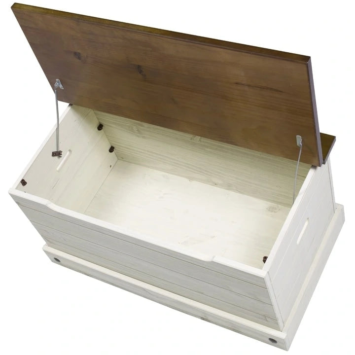 Wood Storage Trunk Ottoman Corona Gray
