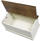 Wood Storage Trunk Ottoman Corona Gray