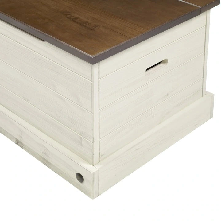Wood Storage Trunk Ottoman Corona Gray