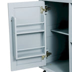Kitchen Cart With Rubber Wood Drop-Leaf Countertop