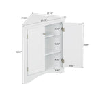 Modern Stylish Triangle Corner Storage Cabinet with Two Adjustable Internal Shelves