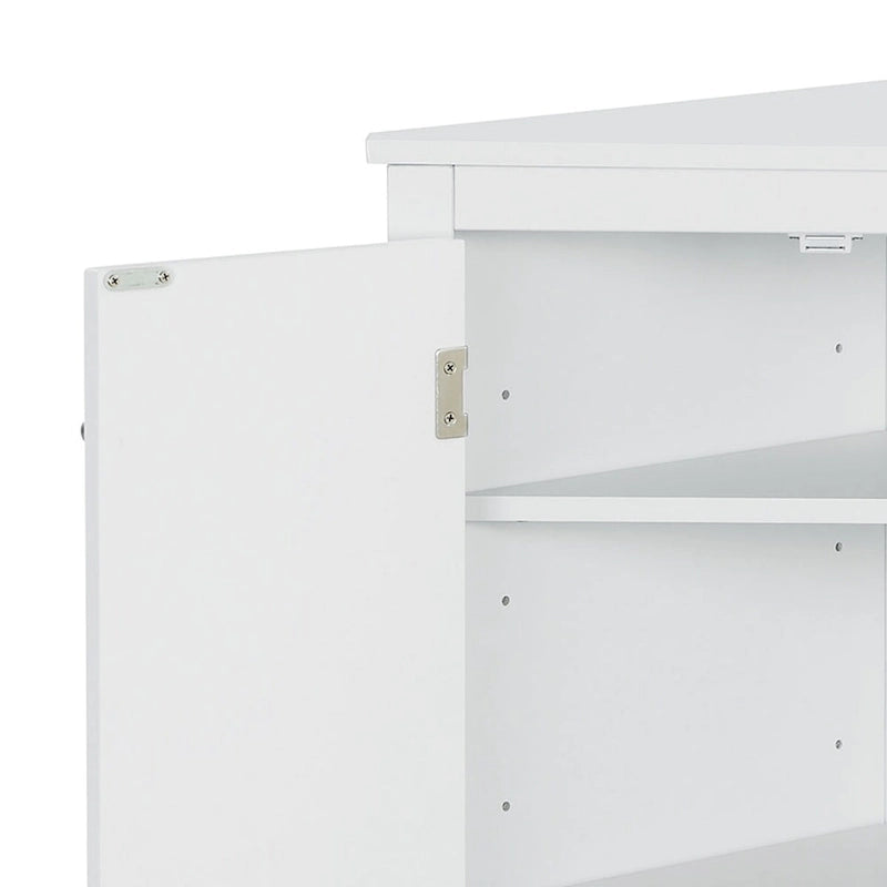 Modern Stylish Triangle Corner Storage Cabinet with Two Adjustable Internal Shelves