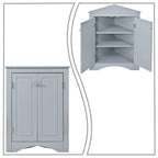 Modern Stylish Triangle Corner Storage Cabinet with Two Adjustable Internal Shelves