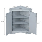 Modern Stylish Triangle Corner Storage Cabinet with Two Adjustable Internal Shelves
