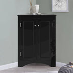 Modern Stylish Triangle Corner Storage Cabinet with Two Adjustable Internal Shelves