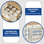 Moasis Rolling Kitchen Island with Storage & Drawers
