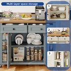 Moasis Rolling Kitchen Island with Storage & Drawers