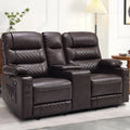 MCombo Electric Power Loveseat Recliner with Console, Power Reclining Sofa with Heat and Vibration, USB Ports, Cup Holders PR624