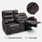MCombo Electric Power Loveseat Recliner with Console, Power Reclining Sofa with Heat and Vibration, USB Ports, Cup Holders PR624