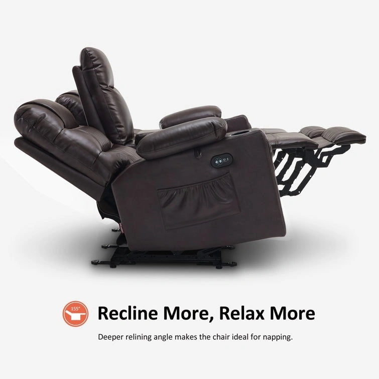 MCombo Electric Power Loveseat Recliner with Console, Power Reclining Sofa with Heat and Vibration, USB Ports, Cup Holders PR624