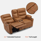 MCombo Electric Power Loveseat Recliner with Console, Power Reclining Sofa with Heat and Vibration, USB Ports, Cup Holders PR624
