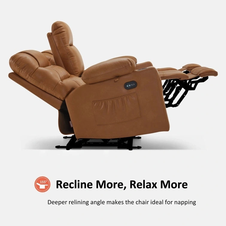 MCombo Electric Power Loveseat Recliner with Console, Power Reclining Sofa with Heat and Vibration, USB Ports, Cup Holders PR624