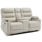 MCombo Electric Power Loveseat Recliner with Console, Power Reclining Sofa with Heat and Vibration, USB Ports, Cup Holders PR624