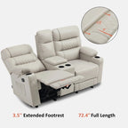 MCombo Electric Power Loveseat Recliner with Console, Power Reclining Sofa with Heat and Vibration, USB Ports, Cup Holders PR624