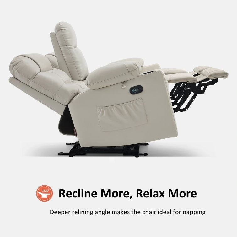 MCombo Electric Power Loveseat Recliner with Console, Power Reclining Sofa with Heat and Vibration, USB Ports, Cup Holders PR624