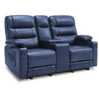 MCombo Electric Power Loveseat Recliner with Console, Power Reclining Sofa with Heat and Vibration, USB Ports, Cup Holders PR624