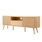 Finley 70 in. Farmhouse Curved TV Stand with Drawer and Storage Doors Fits TVs up to 75 in. with Cable Management, by JONATHAN Y