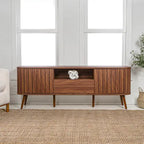 Finley 70 in. Farmhouse Curved TV Stand with Drawer and Storage Doors Fits TVs up to 75 in. with Cable Management, by JONATHAN Y