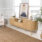 Finley 70 in. Farmhouse Curved TV Stand with Drawer and Storage Doors Fits TVs up to 75 in. with Cable Management, by JONATHAN Y