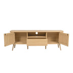 Finley 70 in. Farmhouse Curved TV Stand with Drawer and Storage Doors Fits TVs up to 75 in. with Cable Management, by JONATHAN Y