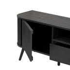 Finley 70 in. Farmhouse Curved TV Stand with Drawer and Storage Doors Fits TVs up to 75 in. with Cable Management, by JONATHAN Y