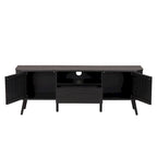 Finley 70 in. Farmhouse Curved TV Stand with Drawer and Storage Doors Fits TVs up to 75 in. with Cable Management, by JONATHAN Y