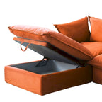 Cloud Sectional Sofa Down Feather Modular Couch L-shaped Velvet Wide Deep Seat Convertible Sofa.
