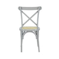 Colmar Classic Traditional X-Back Wood Rattan Dining Chair, Natural (Set of 2) by JONATHAN Y