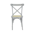 Colmar Classic Traditional X-Back Wood Rattan Dining Chair, Natural (Set of 2) by JONATHAN Y