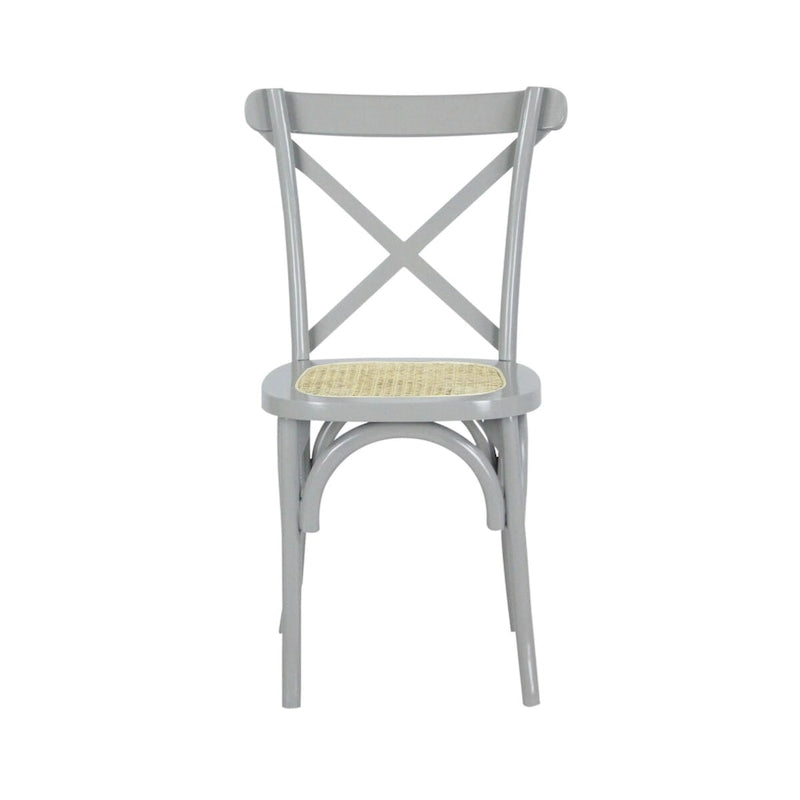 Colmar Classic Traditional X-Back Wood Rattan Dining Chair, Natural (Set of 2) by JONATHAN Y