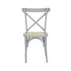 Colmar Classic Traditional X-Back Wood Rattan Dining Chair, Natural (Set of 2) by JONATHAN Y