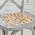 Colmar Classic Traditional X-Back Wood Rattan Dining Chair, Natural (Set of 2) by JONATHAN Y