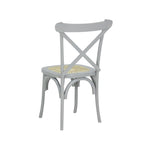 Colmar Classic Traditional X-Back Wood Rattan Dining Chair, Natural (Set of 2) by JONATHAN Y