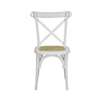 Colmar Classic Traditional X-Back Wood Rattan Dining Chair, Natural (Set of 2) by JONATHAN Y