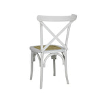 Colmar Classic Traditional X-Back Wood Rattan Dining Chair, Natural (Set of 2) by JONATHAN Y