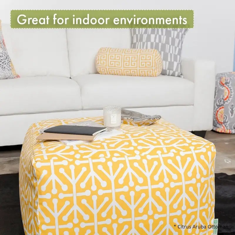 Majestic Home Goods Indoor Villa Velvet Ottoman Pouf