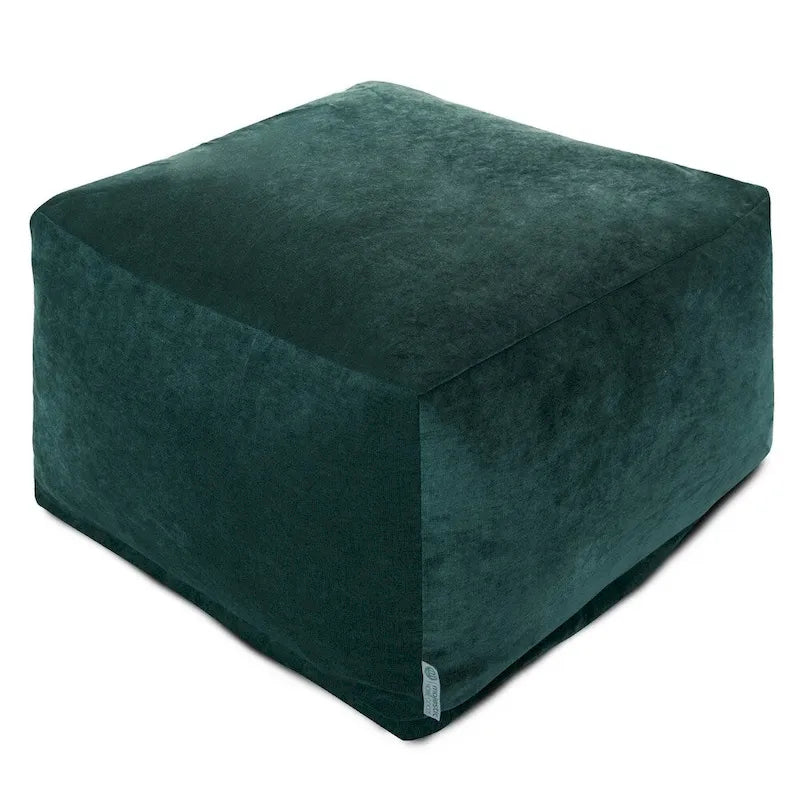 Majestic Home Goods Indoor Villa Velvet Ottoman Pouf