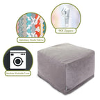 Majestic Home Goods Indoor Villa Velvet Ottoman Pouf