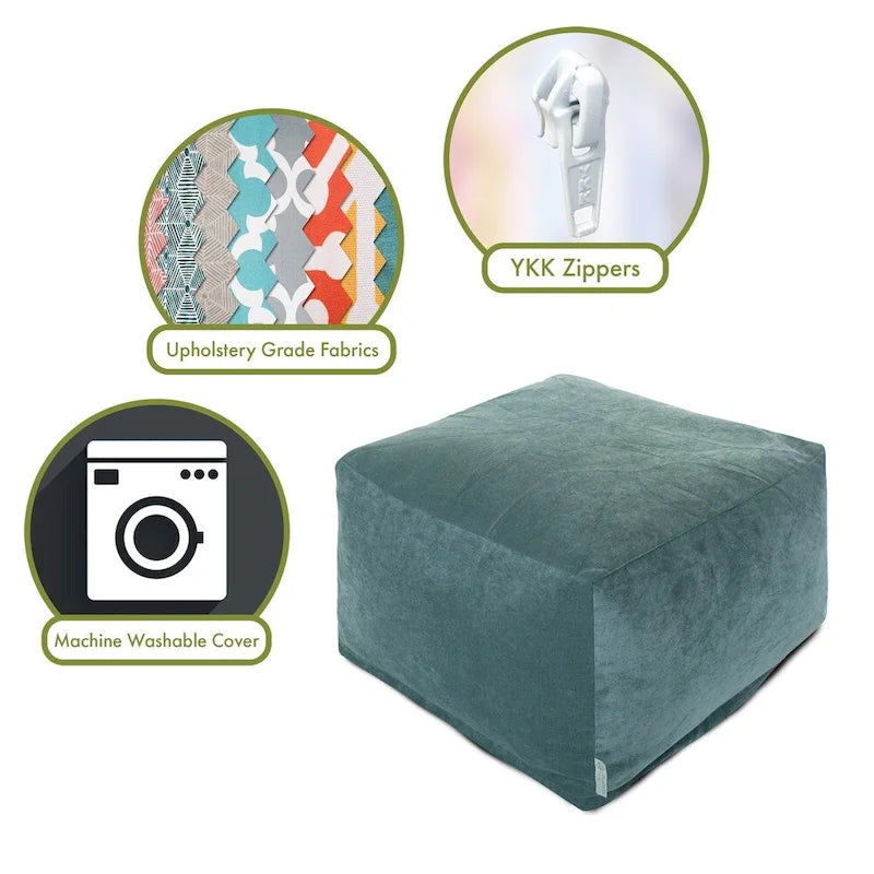 Majestic Home Goods Indoor Villa Velvet Ottoman Pouf