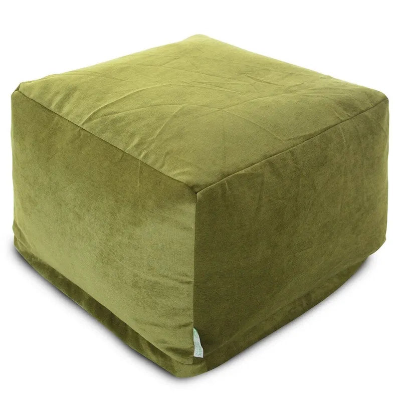 Majestic Home Goods Indoor Villa Velvet Ottoman Pouf