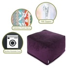 Majestic Home Goods Indoor Villa Velvet Ottoman Pouf