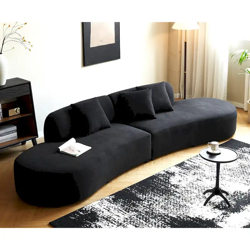 132.3 inch Large Half Moon Curved Sectional Sofa