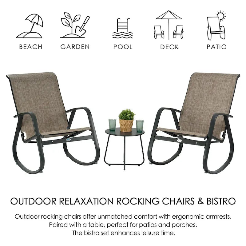 Kozyard Outdoor Contemporary Patio Rocking Sling Chair