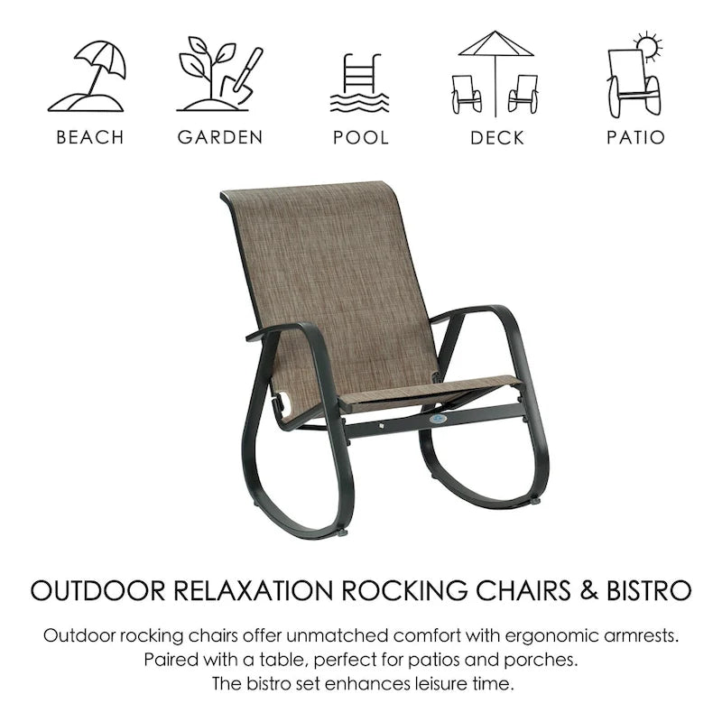 Kozyard Outdoor Contemporary Patio Rocking Sling Chair