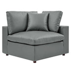 Commix Down Filled Overstuffed Vegan Leather 5-Piece Sectional Sofa