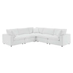 Commix Down Filled Overstuffed Vegan Leather 5-Piece Sectional Sofa