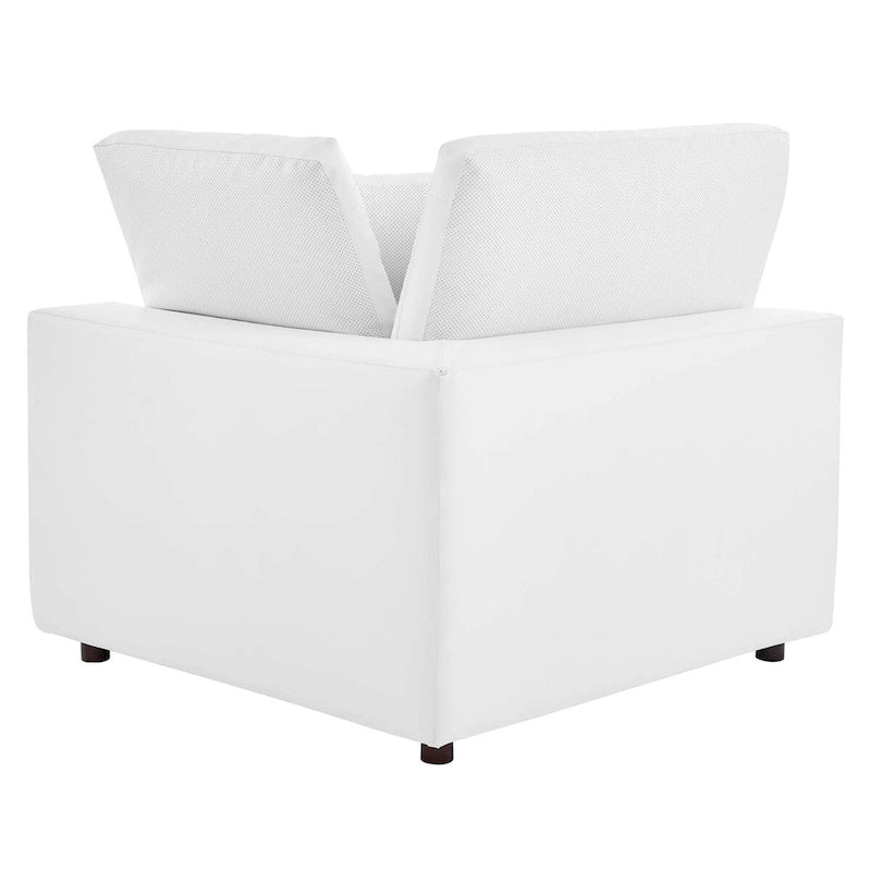 Commix Down Filled Overstuffed Vegan Leather 5-Piece Sectional Sofa