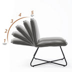 LUE BONA Mid Century Faux Leather Accent Chair With Adjustable Backrest - 31.5 H X 22.2 W X 23.6 D