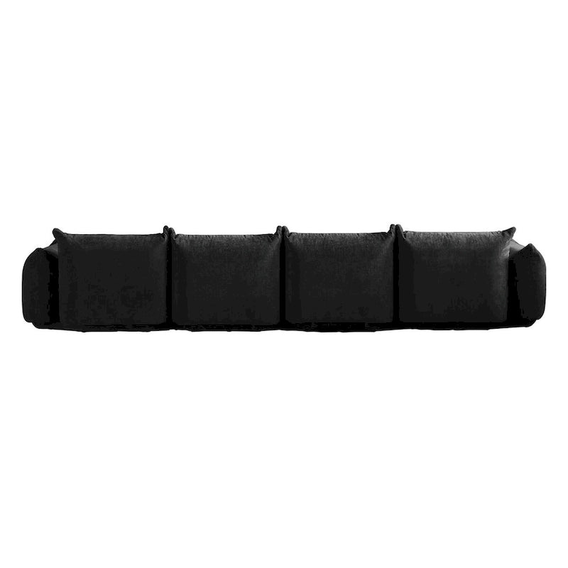 Modern Chenille Fabric Upholstery Modular Sectional Sofa for Living Room Set with 2 Ottoman